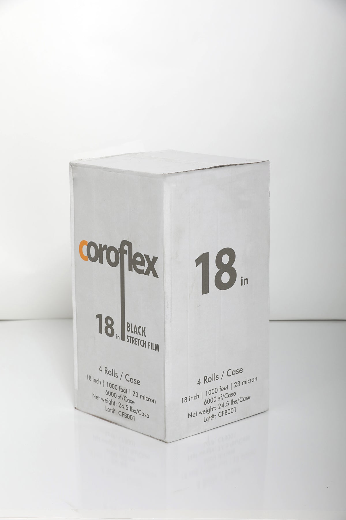 Coroflex 18 inch black stretch wrap - case