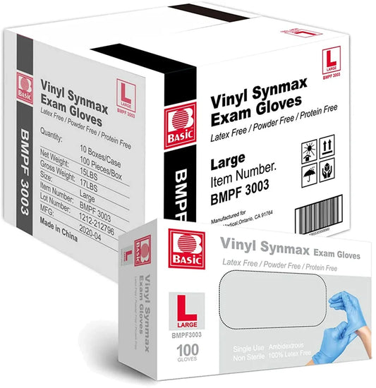 Basic Medical Synmax Vinyl Exam Gloves